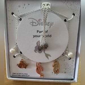 Disney Fine Silver Plated Adjustable Bracelet “Part Of Your World”